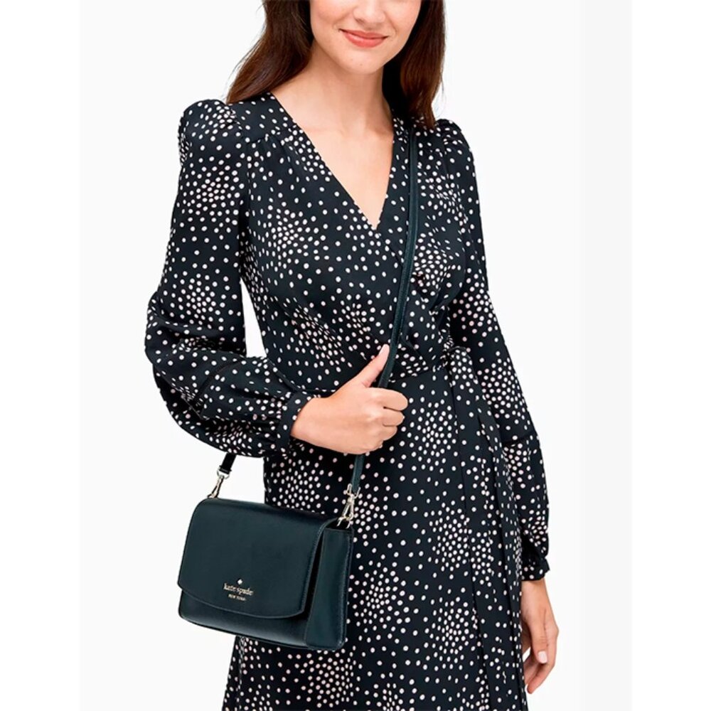 G Kate Spade Carson Convertible Crossbody Bag Black Leather WKR00119 NWT $299